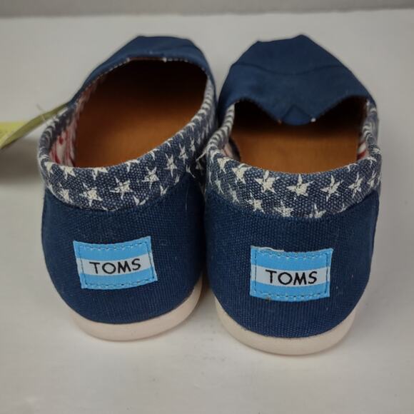 Toms Classic Americana Navy Canvas Stars Flats Size 10W - Picture 5 of 8
